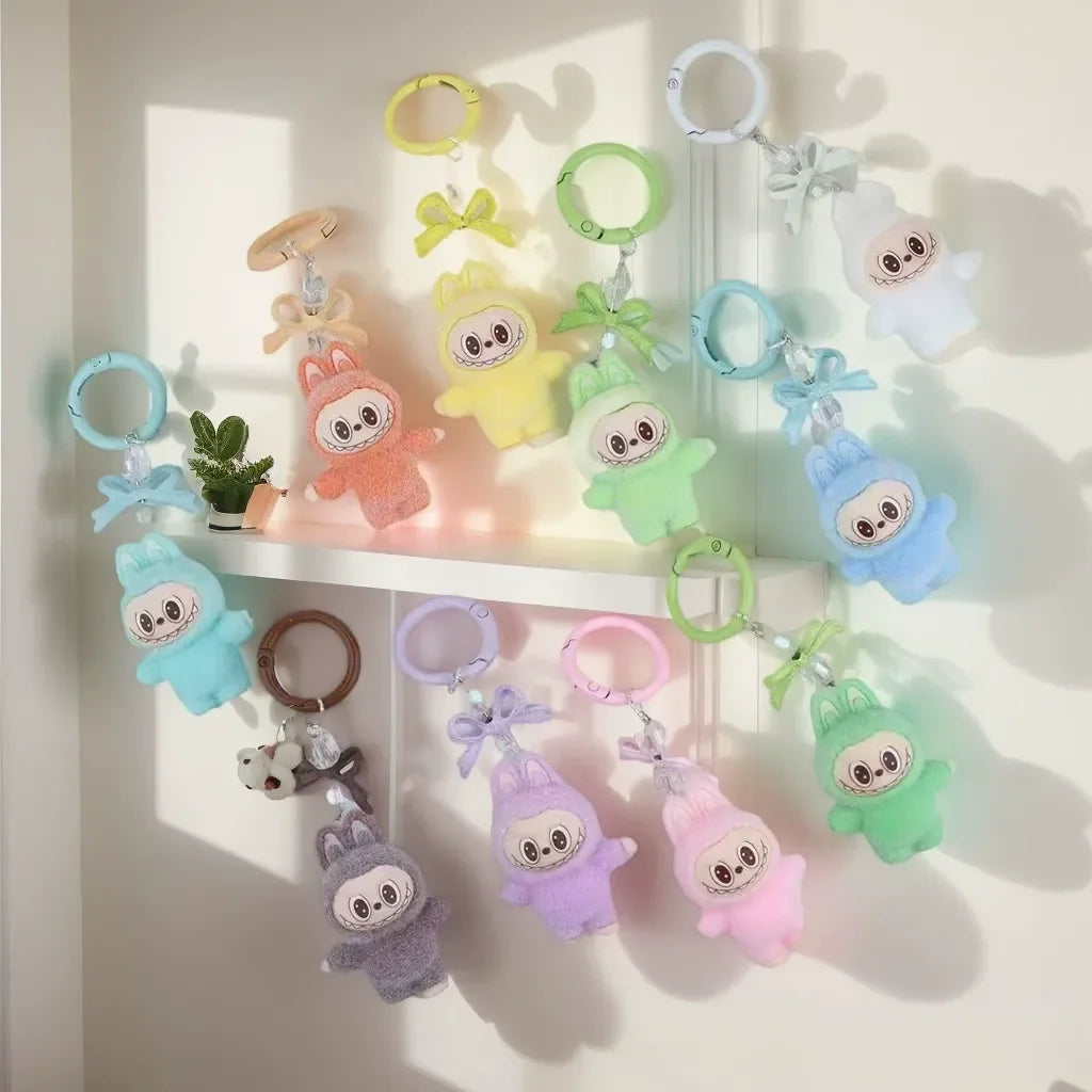 Labubu Crystal Bow Charm Keychain