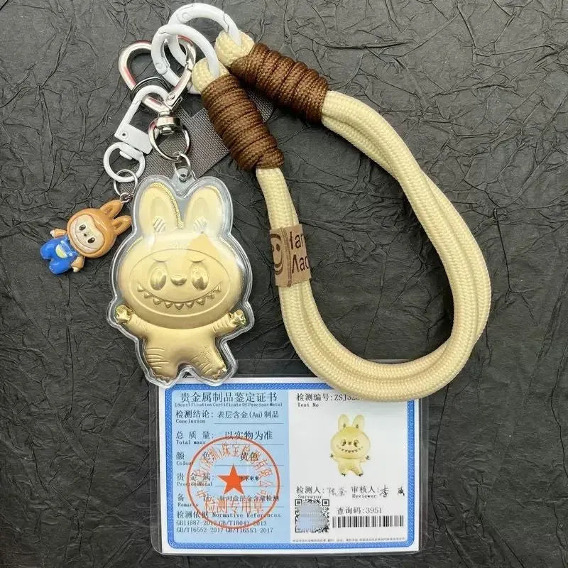 Labubu 20mg Gold Charm Keychain
