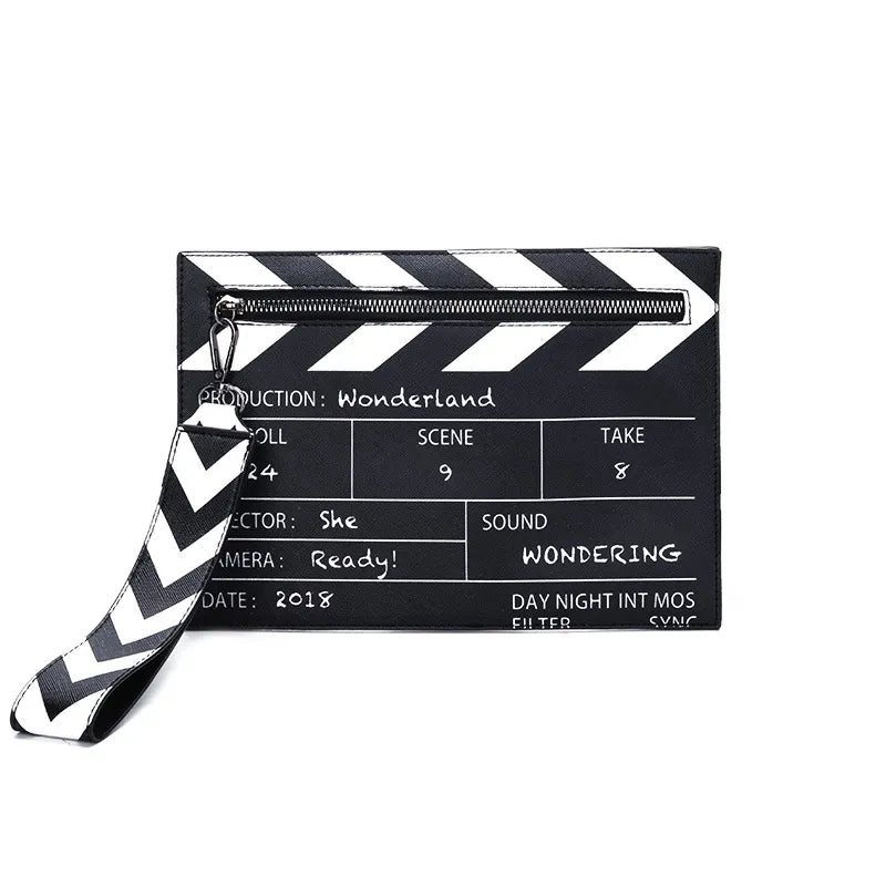 Wonderland Clapperboard Wristlet Clutch