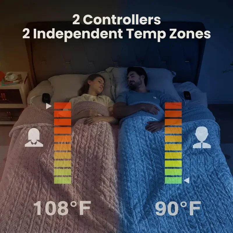 Velvet Warmth Dual-Control Heated Blanket