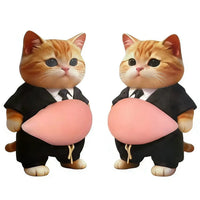3D Chubby Boss Cat Belly Squishy Sticker