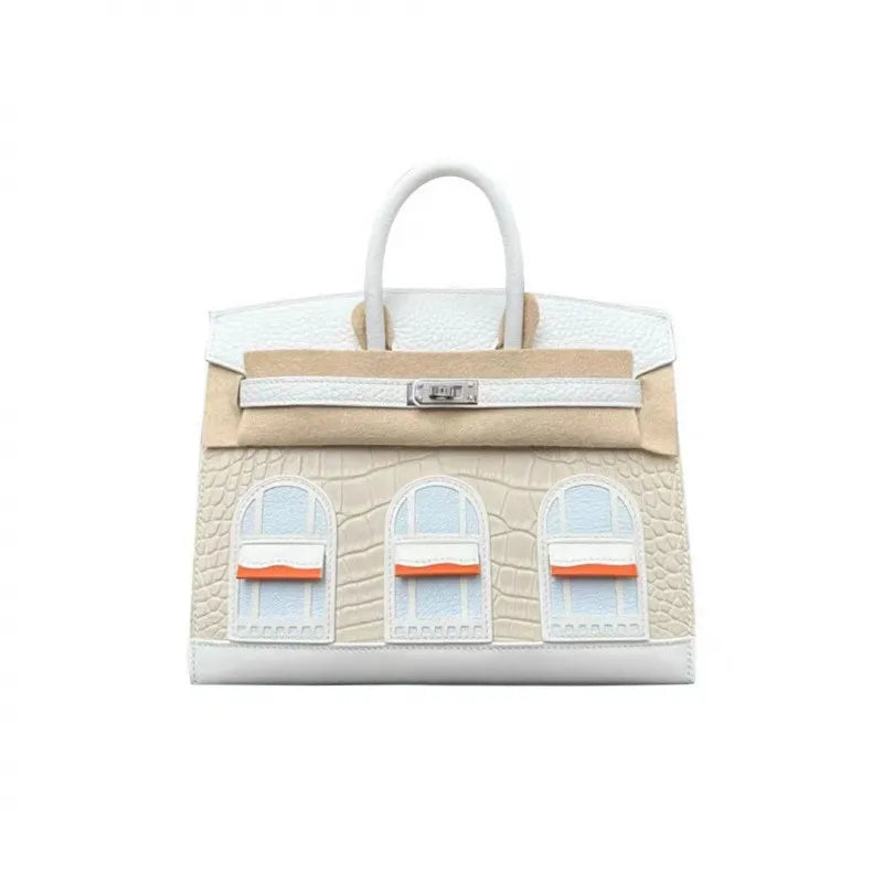 BRKN Façade Genuine Leather Architectural Kelly Bag