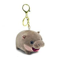 Moo Deng Pygmy Hippo Plush Keychain