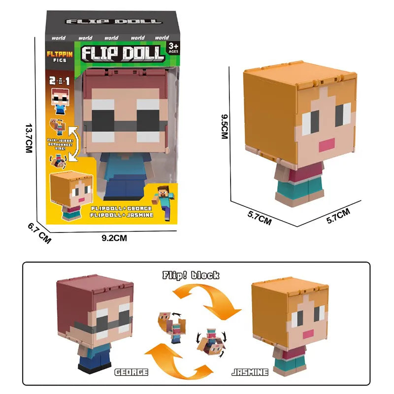 Minecraft Block World 2-in-1 Flip Doll