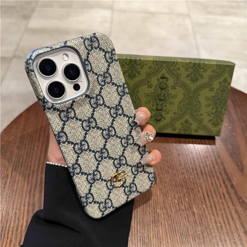 G-Crest Monogram Canvas Phone Case (For iPhone)