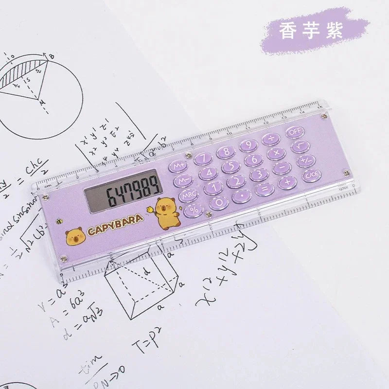 Capybara Joy 2 in 1 Ruler & Calculator