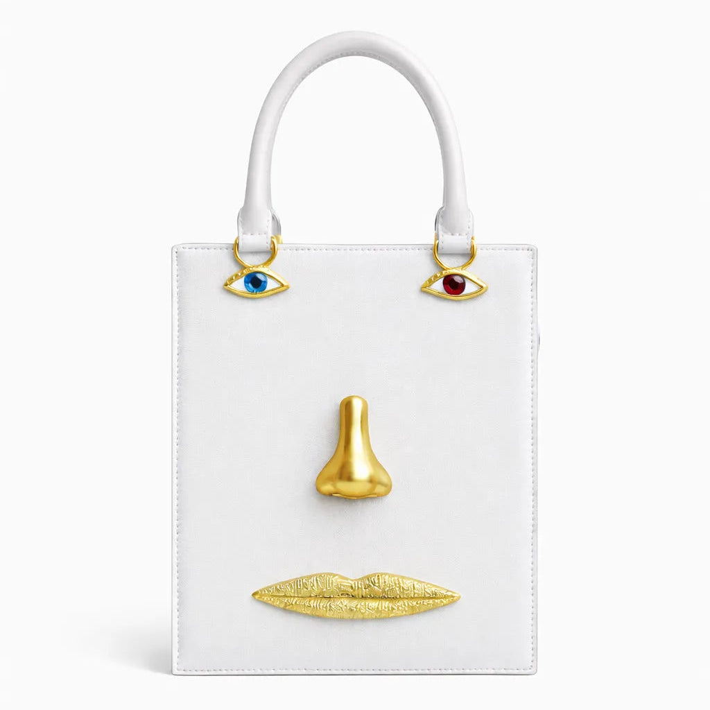 Surrealist Visage Premium Abstract Handbag