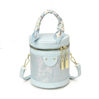 Jacquard Petal Cylinder Pouch Handbag
