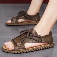 Urban Trek Men's Roman Leather Lace-Up Sandals