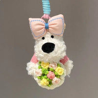 West Highland Floral Gift Plush Keychain