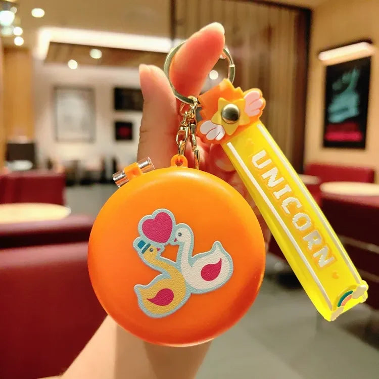 Swan Luxe Glitter Mirror Keychain