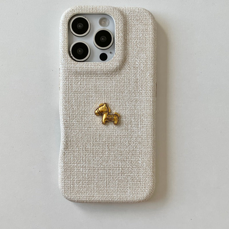 Golden Pony Luxe Textured Phone Case (For iPhone)