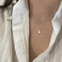 Brushed Peach Heart Minimalist Necklace