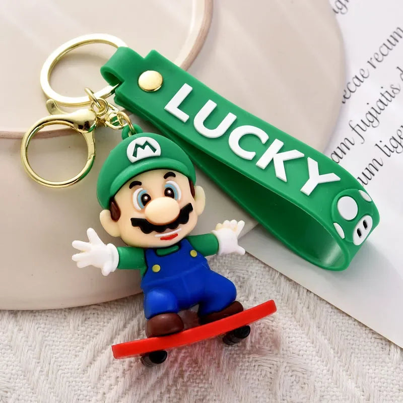 Mario Bros Lucky Skateboard Keychain