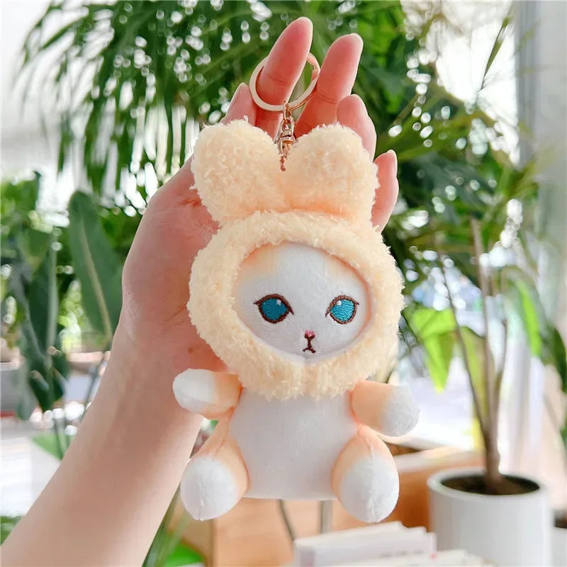 Mofusand Fuzzy Bunny Plush Keychain