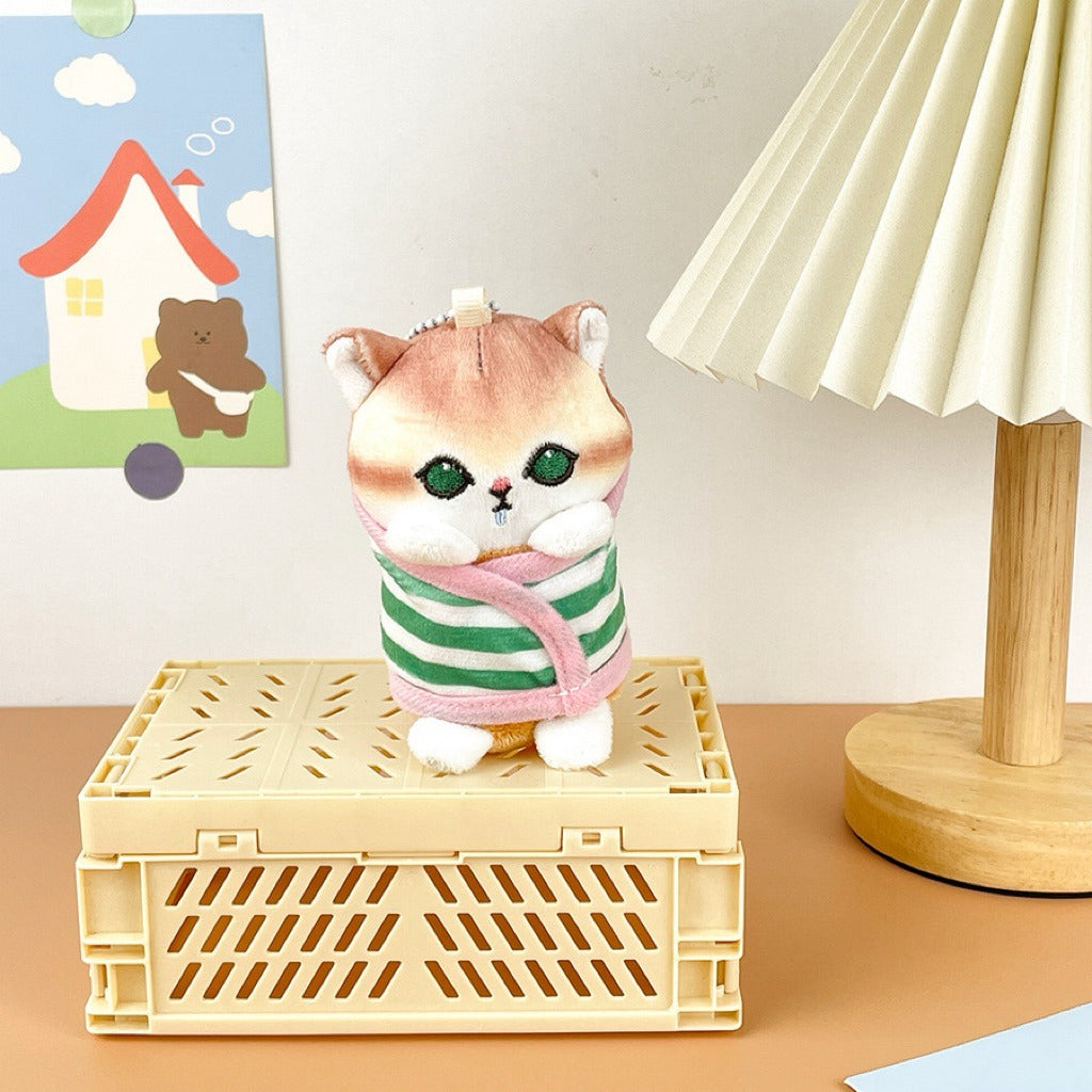 Mofusand Swaddled Kitten Plush Keychains