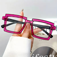 Retro Cyber-Block Decorative Glasses