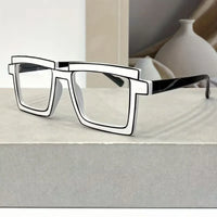 Retro Cyber-Block Decorative Glasses