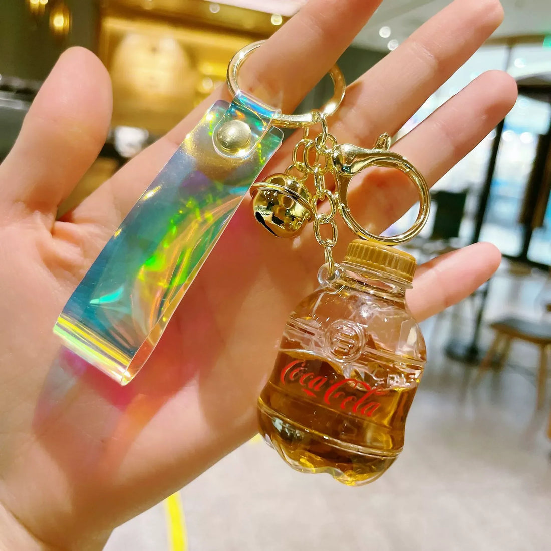 Soda Liquid Bottle Sparkle Keychain
