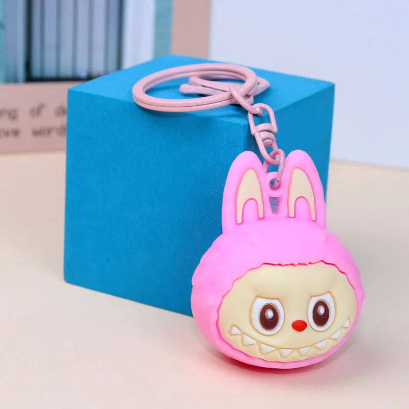 Mega Head Labubu Silicone Keychain