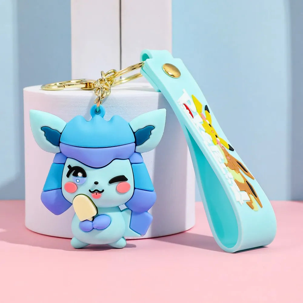 Pokemon Eeveelutions Chibi 3D Silicone Keychain