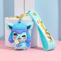Pokemon Eeveelutions Chibi 3D Silicone Keychain