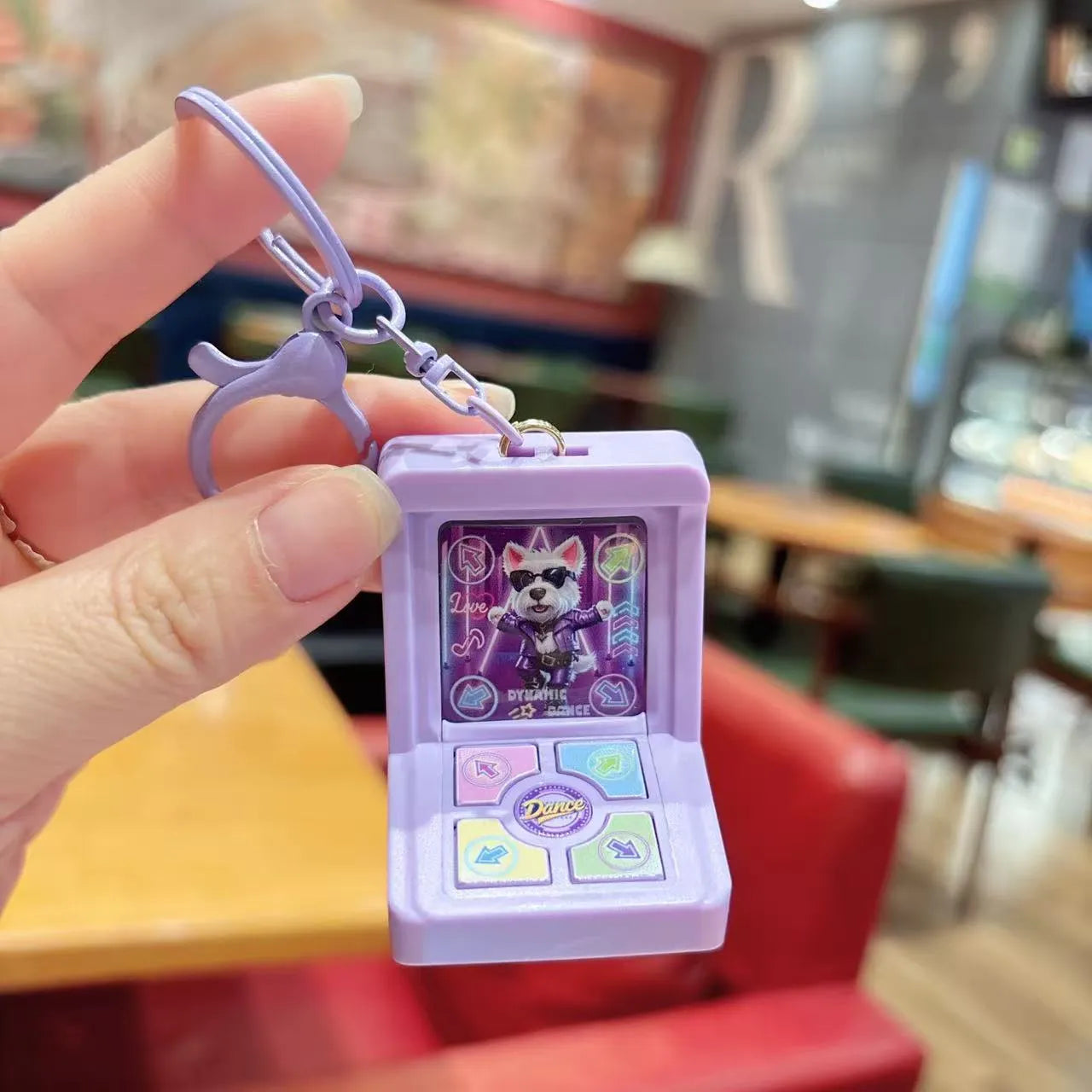 Mini Retro Arcade Fingertip Dance Machine Keychain