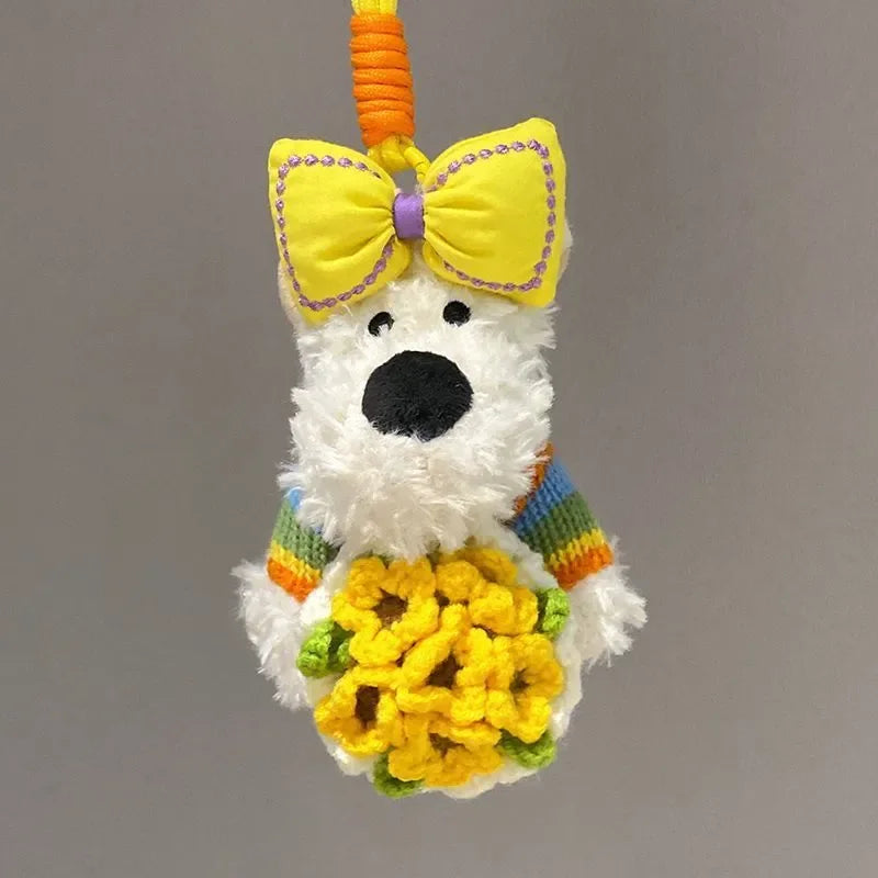 West Highland Floral Gift Plush Keychain
