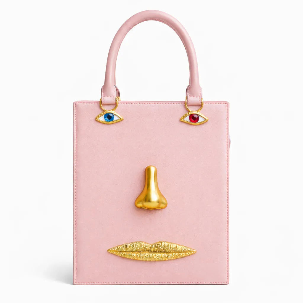 Surrealist Visage Premium Abstract Handbag