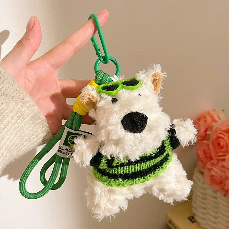 West Highland Vogue Pup Plush Keychain