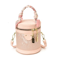 Jacquard Petal Cylinder Pouch Handbag