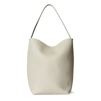 The Row Large-Capacity Pebbled Leather Bucket Bag