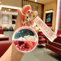 Swan Luxe Glitter Mirror Keychain