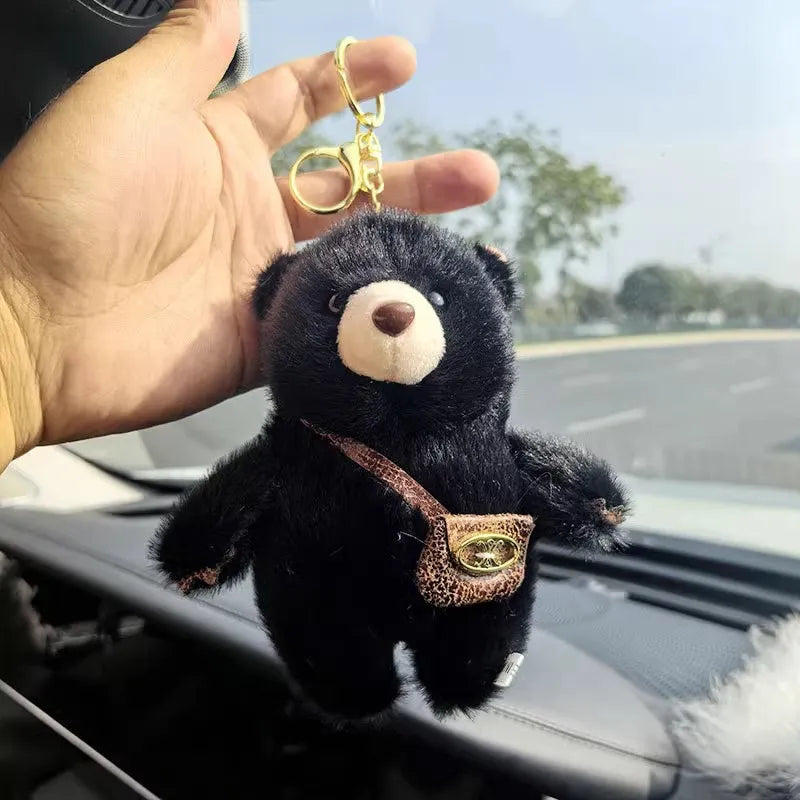 Fashionable Bear Bag Plush Keychain