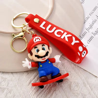Mario Bros Lucky Skateboard Keychain