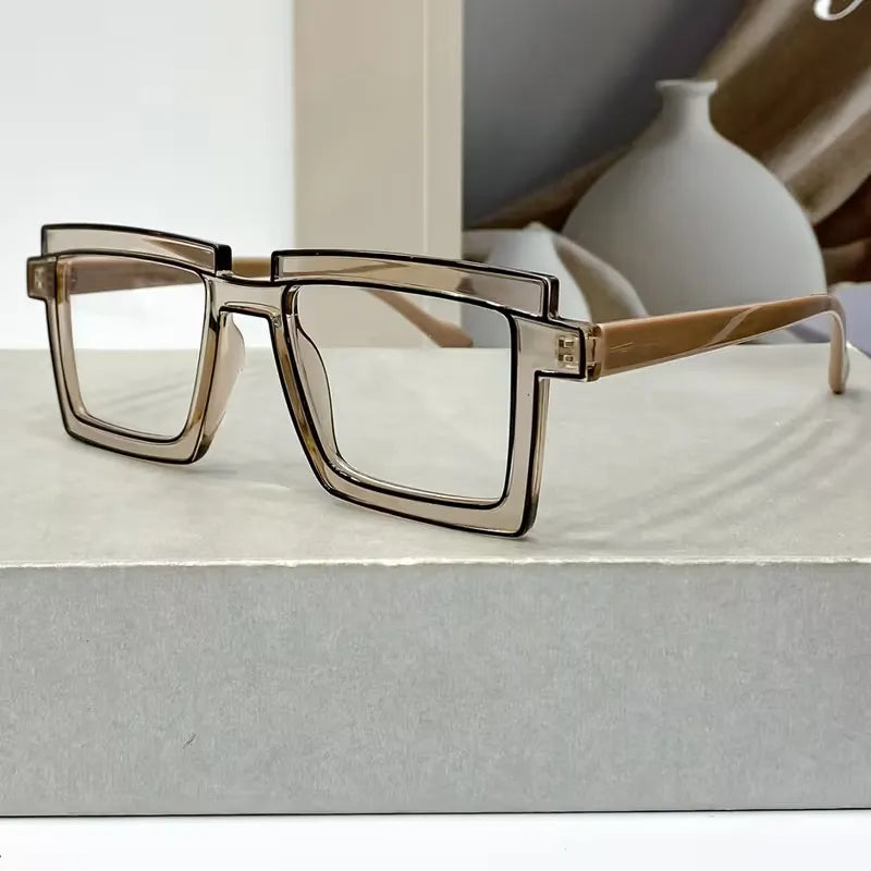 Retro Cyber-Block Decorative Glasses