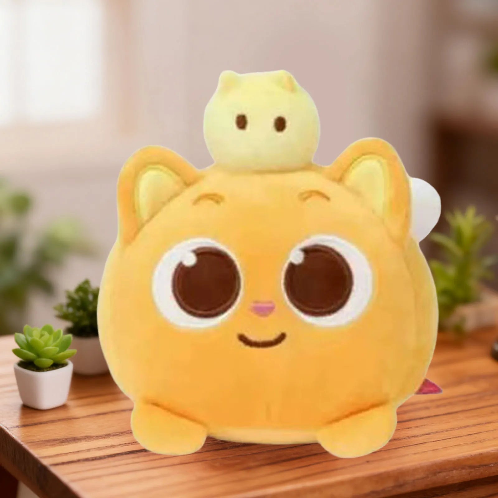 Ninimo Cute Stacked Chibi Cat and Mouse Plush (25 cm)