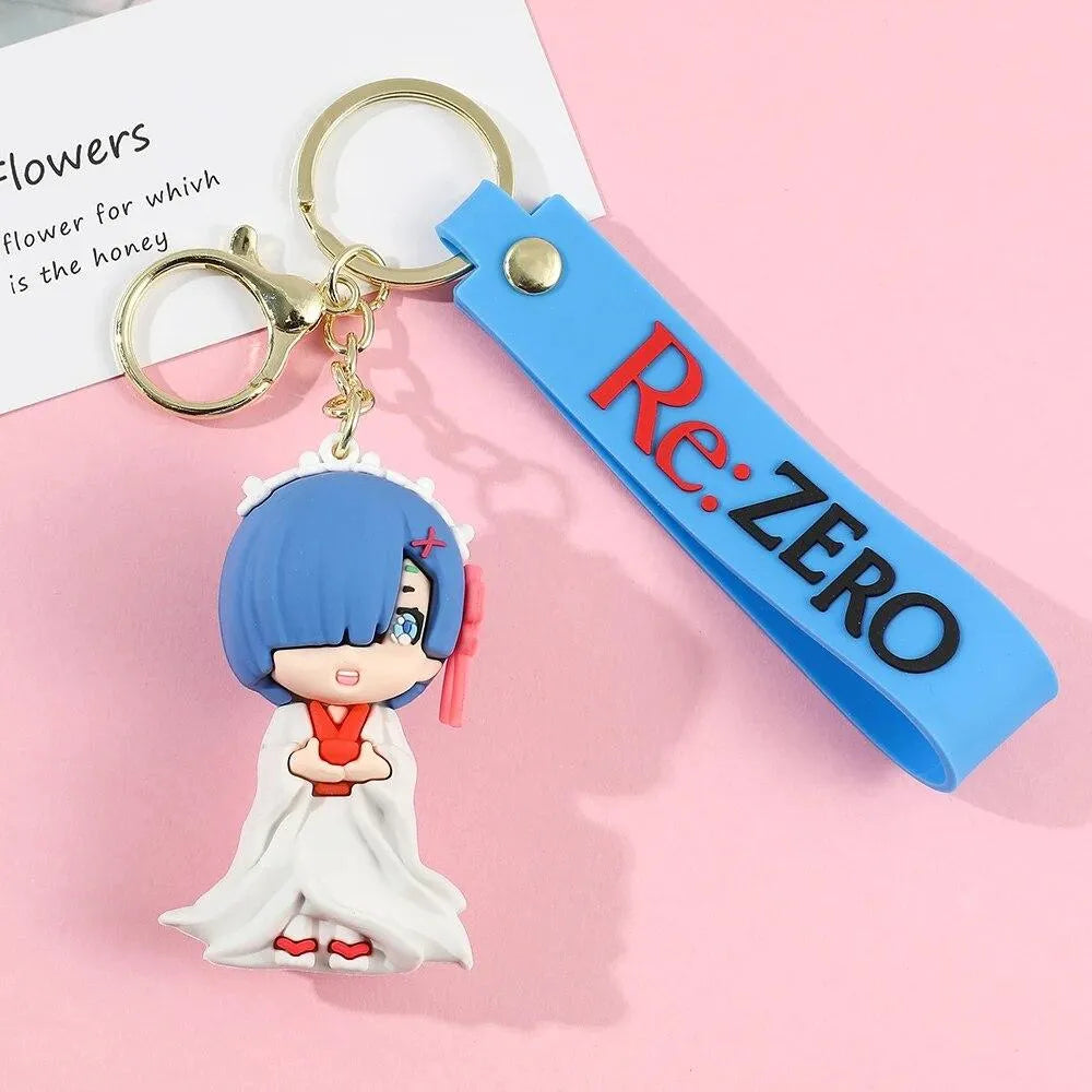 Re:Zero Chibi Character Silicone Keychain