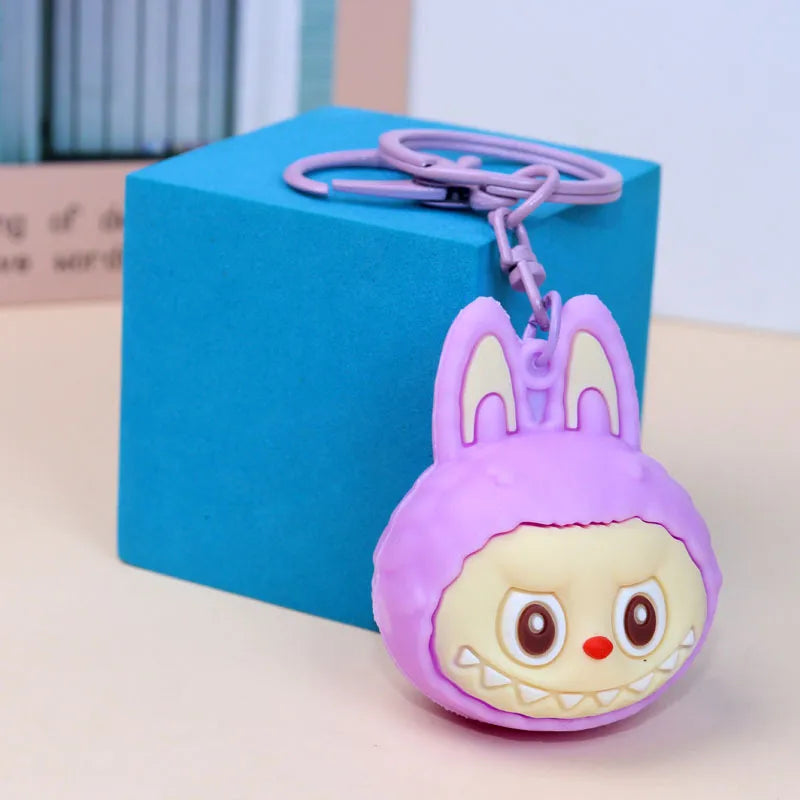 Mega Head Labubu Silicone Keychain