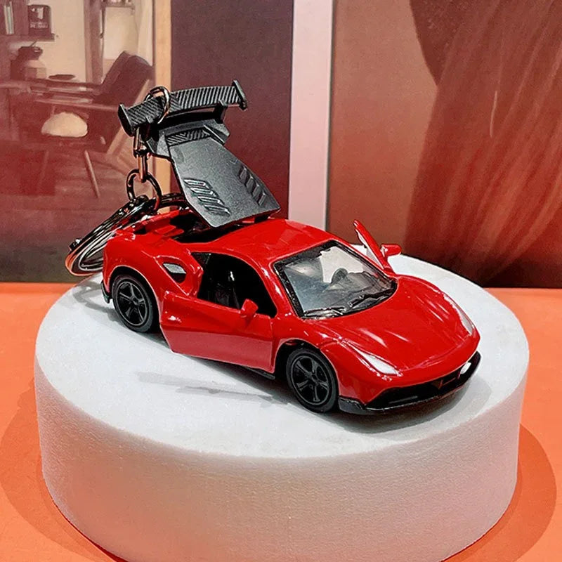 Pullback Die-cast Sports Car Keychain