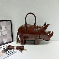 Nocturnia Iron Hide Rhinoceros 3D Sculpted Handbag