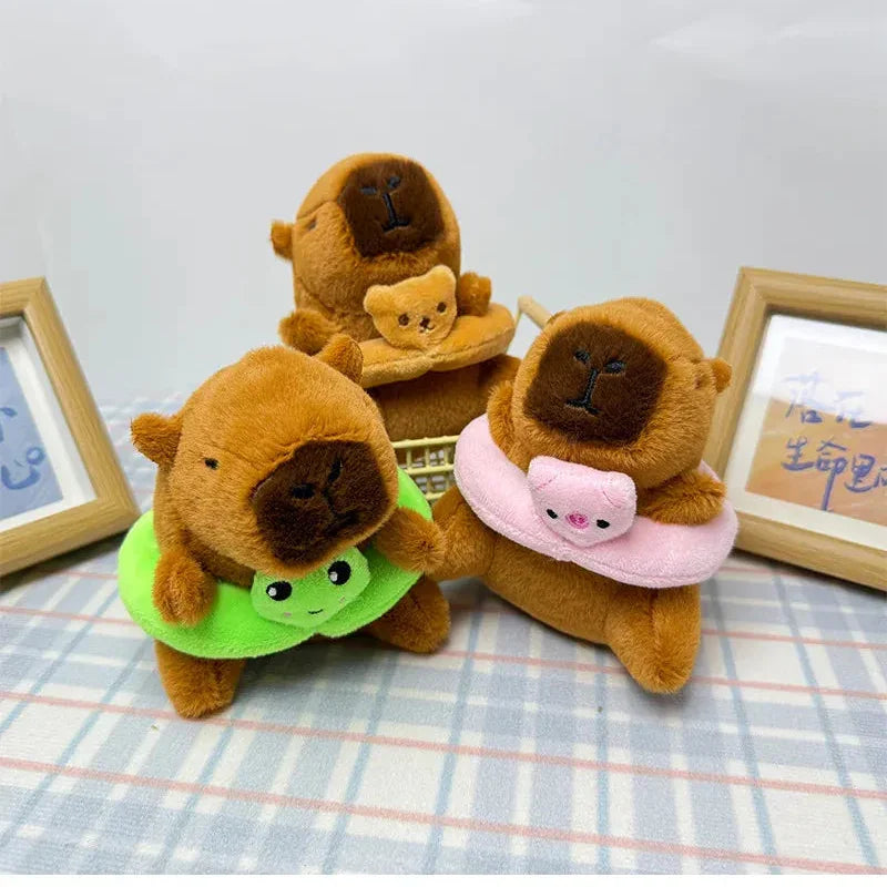 Swim Ring Capybara Plush Keychain