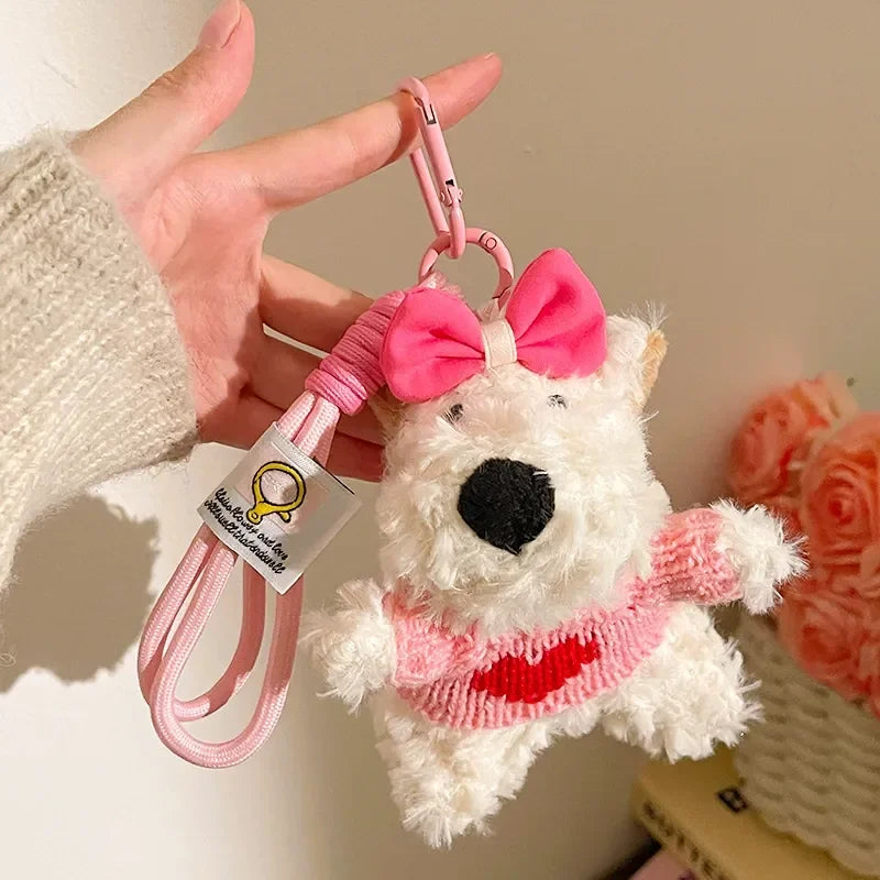 West Highland Vogue Pup Plush Keychain