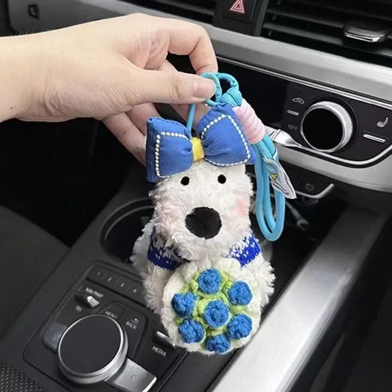 West Highland Floral Gift Plush Keychain