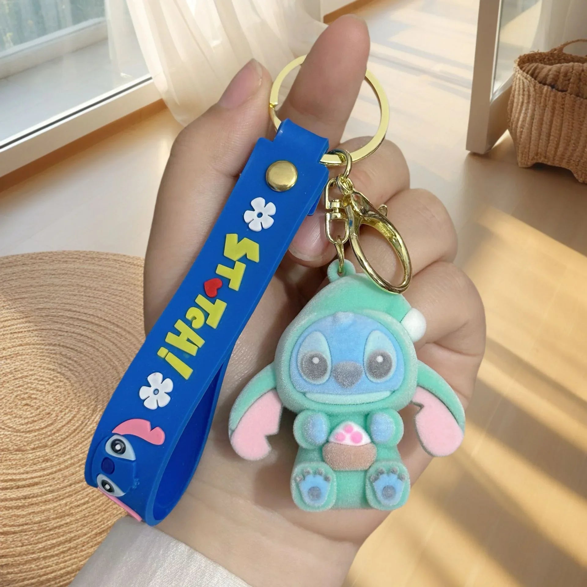 Stitch Snack Attack Flocked Keychain