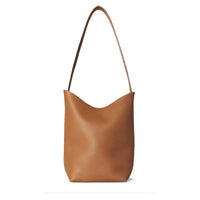 The Row Large-Capacity Pebbled Leather Bucket Bag