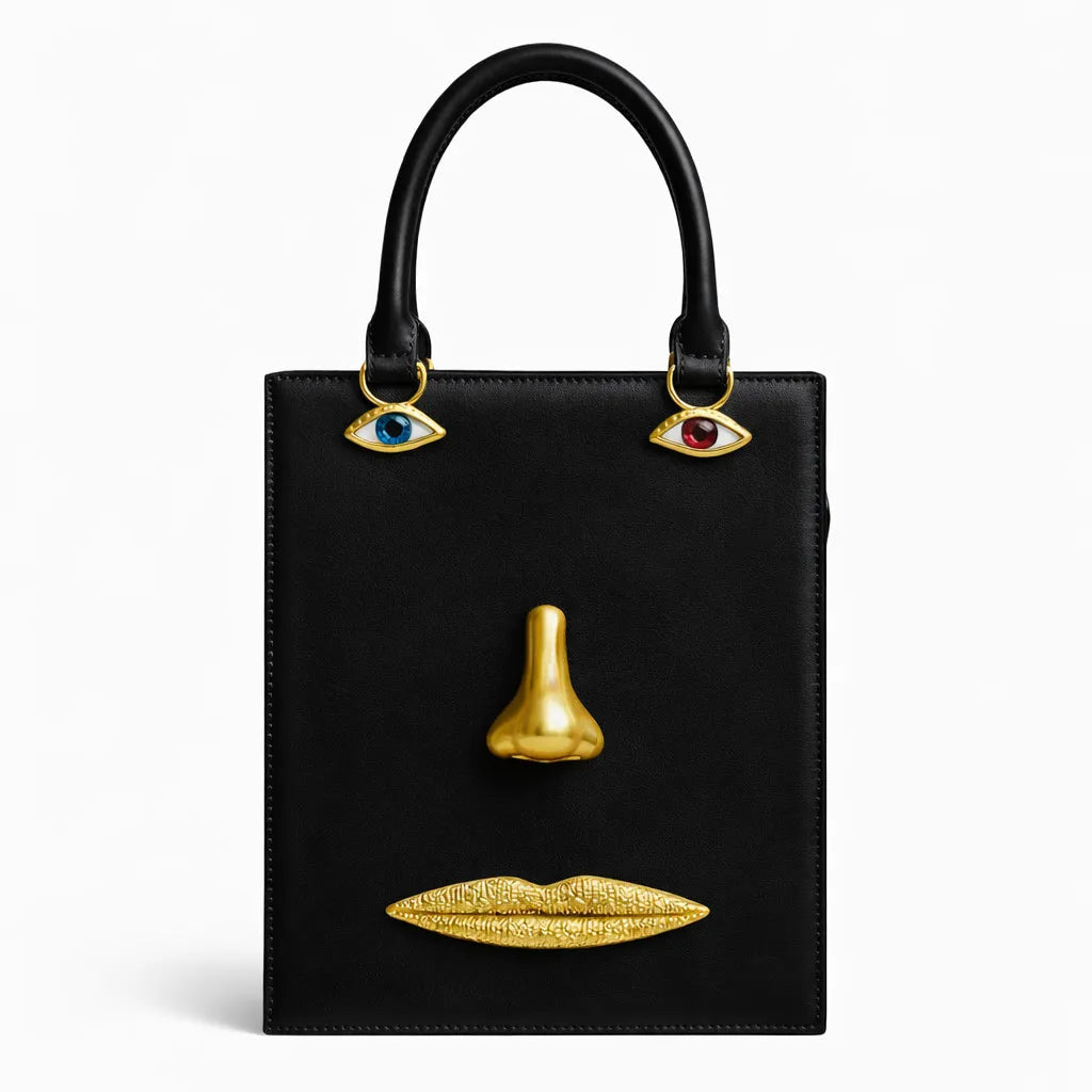 Surrealist Visage Premium Abstract Handbag