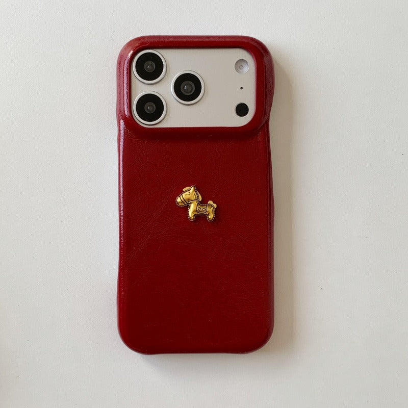 Golden Pony Luxe Textured Phone Case (For iPhone)