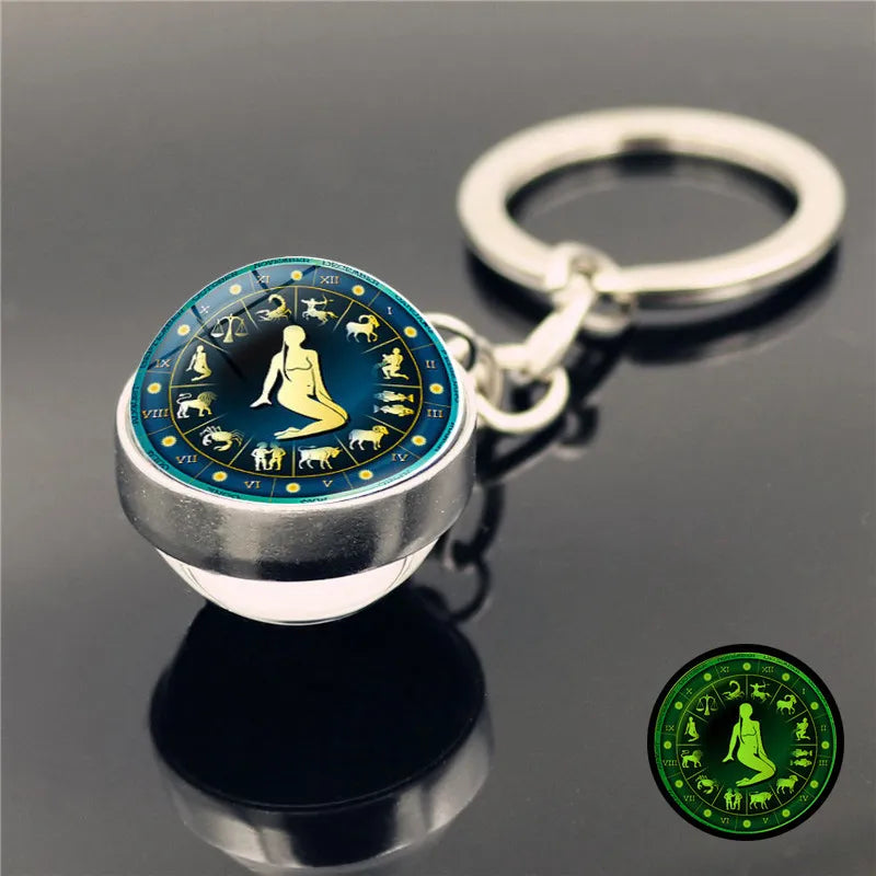 Celestial Zodiac Signs Luminous Keychain
