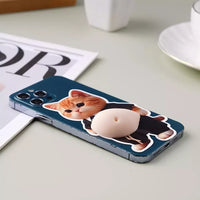 3D Chubby Boss Cat Belly Squishy Sticker